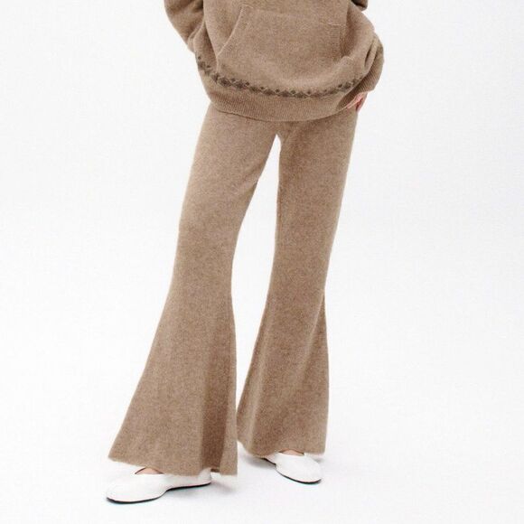 ZARA FLARED WOOL BLEND PANTS - Picture 1 of 5